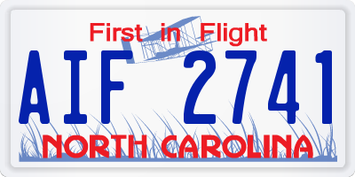 NC license plate AIF2741