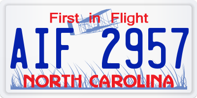 NC license plate AIF2957