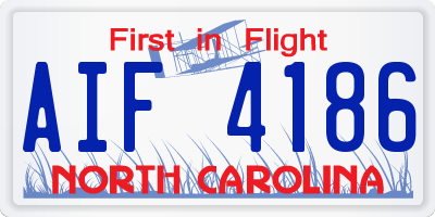 NC license plate AIF4186