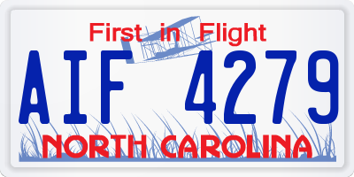 NC license plate AIF4279