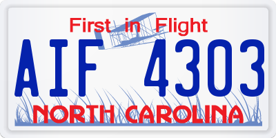 NC license plate AIF4303