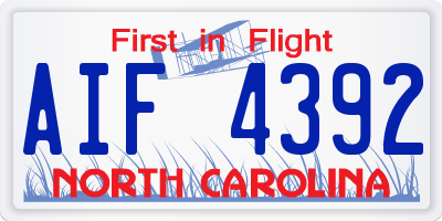 NC license plate AIF4392