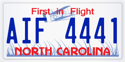 NC license plate AIF4441