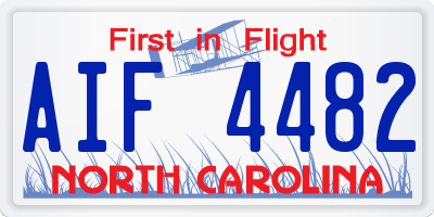 NC license plate AIF4482