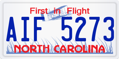 NC license plate AIF5273