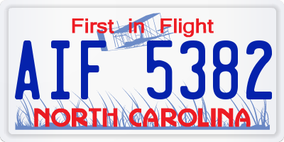 NC license plate AIF5382