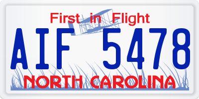 NC license plate AIF5478
