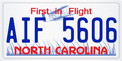 NC license plate AIF5606