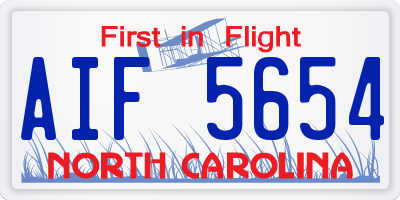 NC license plate AIF5654