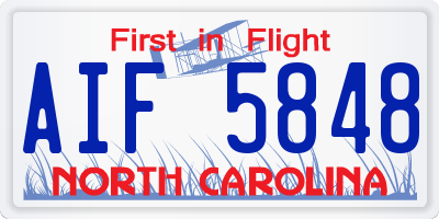 NC license plate AIF5848