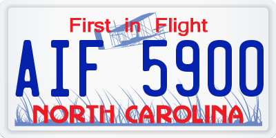 NC license plate AIF5900