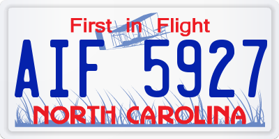 NC license plate AIF5927