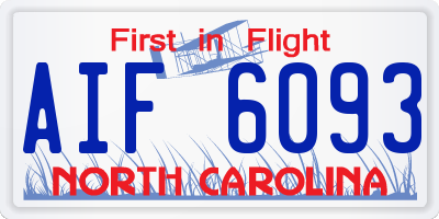 NC license plate AIF6093