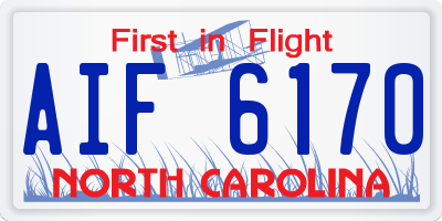 NC license plate AIF6170