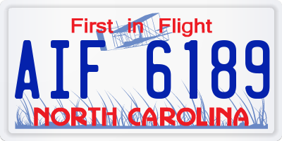 NC license plate AIF6189