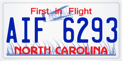 NC license plate AIF6293