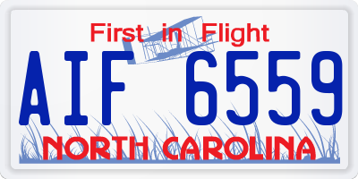 NC license plate AIF6559