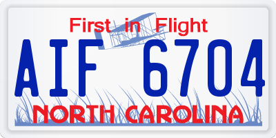NC license plate AIF6704