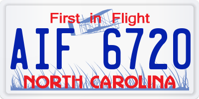 NC license plate AIF6720
