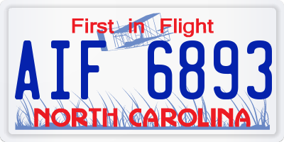 NC license plate AIF6893