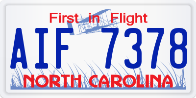 NC license plate AIF7378