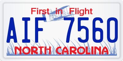 NC license plate AIF7560