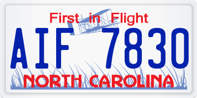 NC license plate AIF7830