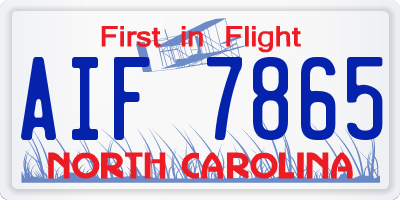 NC license plate AIF7865