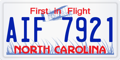 NC license plate AIF7921
