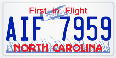 NC license plate AIF7959