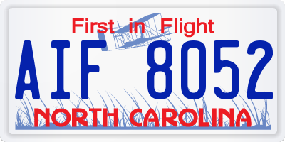 NC license plate AIF8052