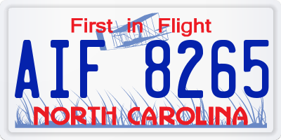 NC license plate AIF8265