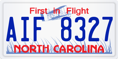 NC license plate AIF8327
