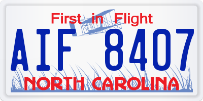 NC license plate AIF8407