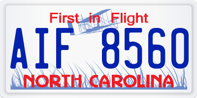 NC license plate AIF8560
