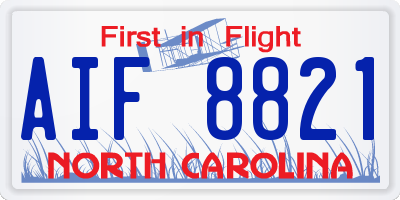 NC license plate AIF8821