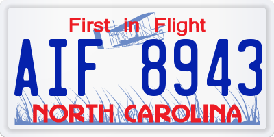 NC license plate AIF8943