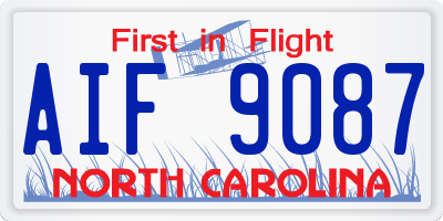 NC license plate AIF9087