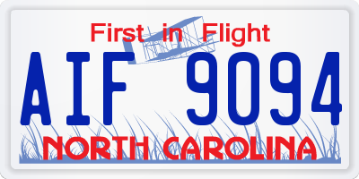 NC license plate AIF9094