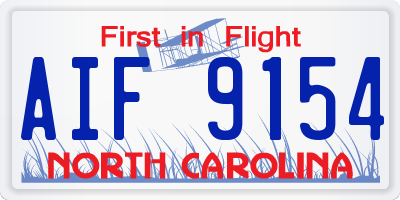 NC license plate AIF9154