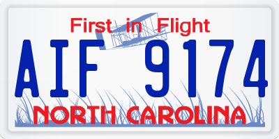 NC license plate AIF9174