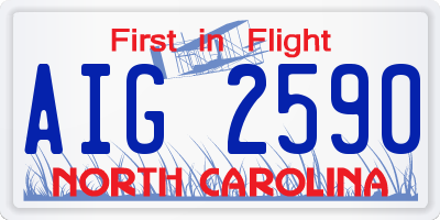NC license plate AIG2590