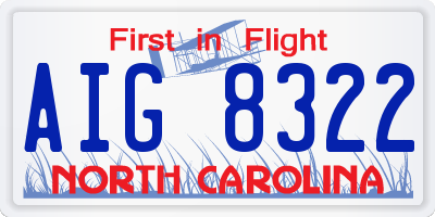 NC license plate AIG8322
