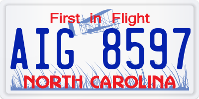 NC license plate AIG8597