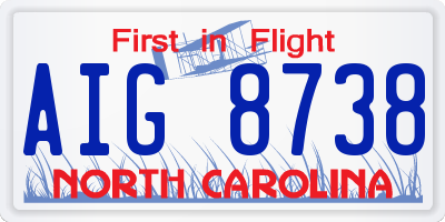 NC license plate AIG8738