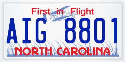 NC license plate AIG8801