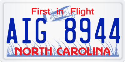 NC license plate AIG8944