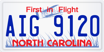 NC license plate AIG9120
