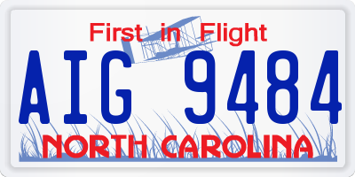 NC license plate AIG9484