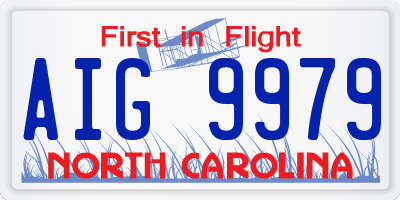 NC license plate AIG9979